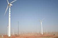 Wind turbines in Ningxia, China.