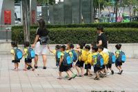 Children walking with adults