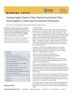Greening Supply Chains in China (English) covershot