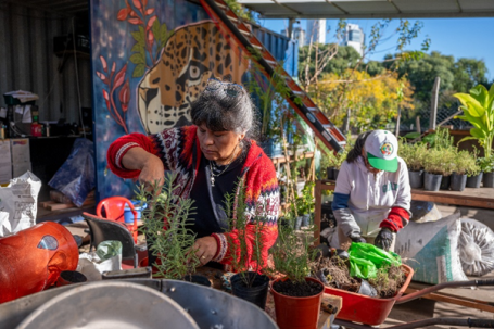 由14名当地女性居民管理的有机苗圃，向布宜诺斯艾利斯的居民和摊贩提供食物