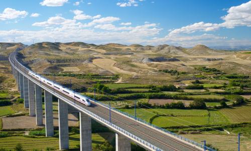 Train going through rural China