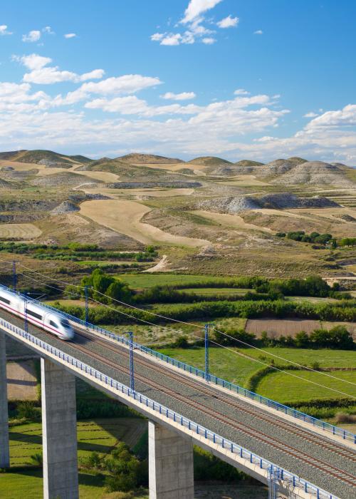 Train going through rural China